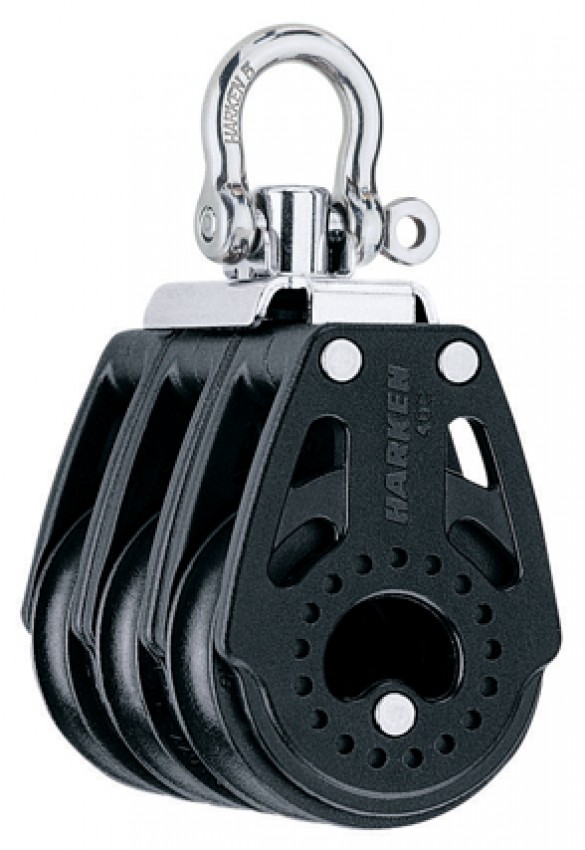 Harken 40mm Dreifach Carbo Block mit Wirbel