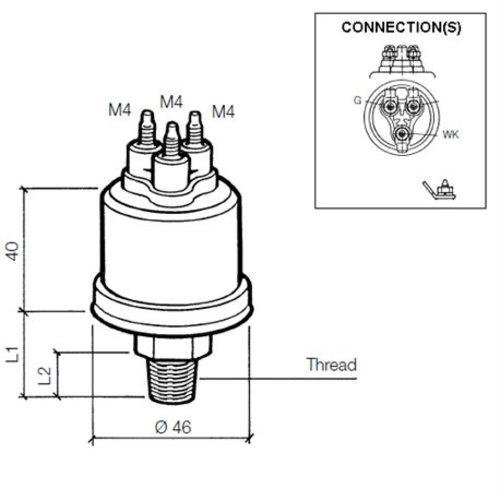 Veratron VDO Öldruck Sensor 10bar/150psi, 3p, 1/8'