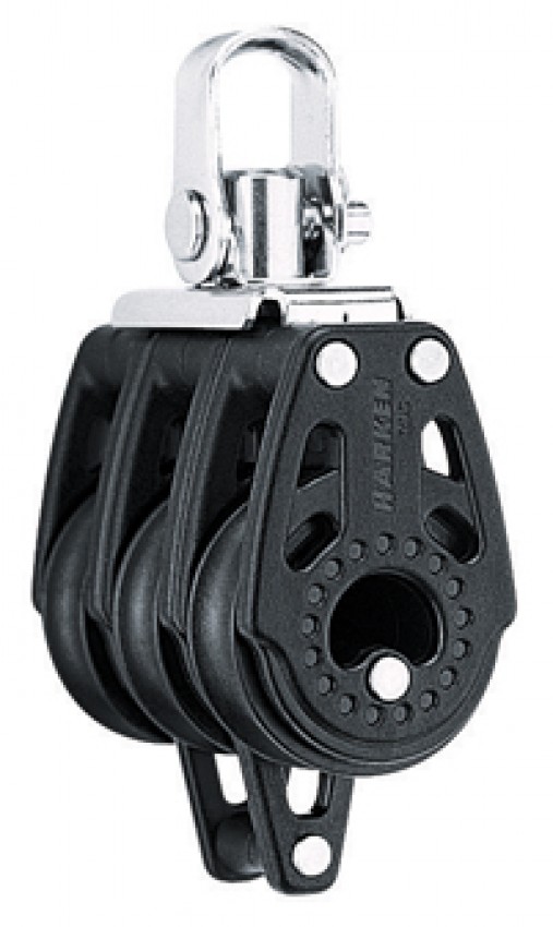 Harken 29mm Carbo Dreifachblock mit Wirbel und Hundsfott