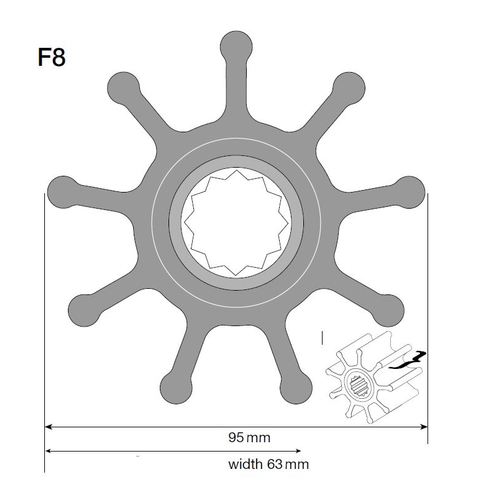 [BB09-1029B] Johnson Impeller für F8 Pumpe, Neopren
