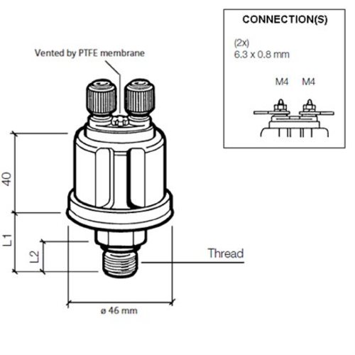 [BB360081038002C] Veratron VDO Öldruck Sensor 25bar/350psi, 2p,3/8-1