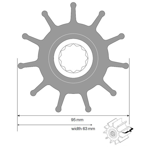 [BB09-819B] Johnson Impeller für F8 Pumpe, Neopren