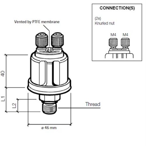 [BB360081038005C] VDO Öldruck Sensor 25bar/350psi, 2p, M18 x 1,5
