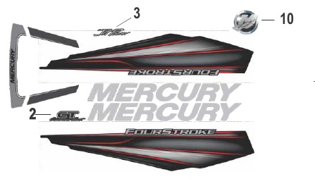 [M8M0088056] DECAL SET-MERCURY 8M0088056 Ersatzteil Mercruiser, Mercury ACT