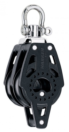 [40760] Harken 40mm Carbo Doppelblock mit Wirbel und Hundsfott