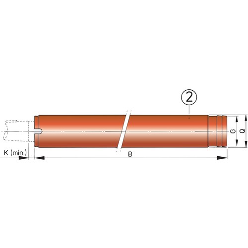[BBBL45S3000] Vetus Stahl-Stevenrohr Ø 45 mm, L=3000 mm