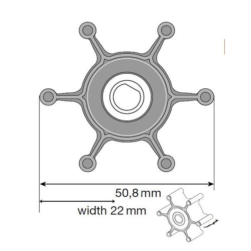 [BB09-824P-9] Johnson Impeller für F4 Pumpe, Nitril