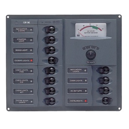 [BB902-AM] BEP Trennschalter-Panel DC 12V 12x 1-polig