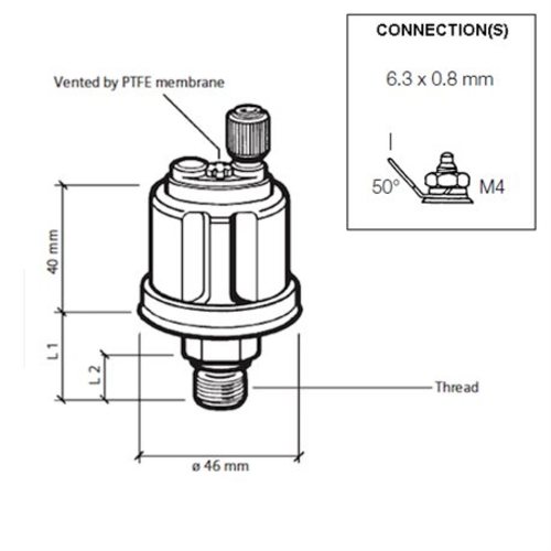 [BB362081003002K] VDO Öldruck Sensor 10bar/150psi, 1p, 1/8'  27 NPT