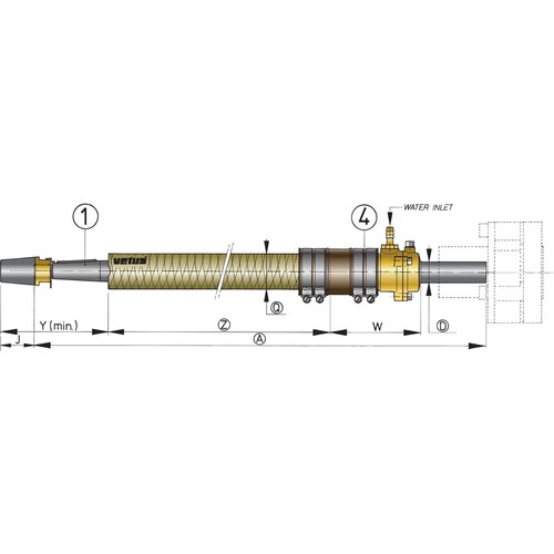 [BBBG30/0500] Vetus GFK-Stevenrohr Ø 30 mm, L=500 mm