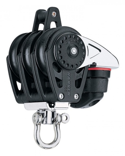 [40766] Harken 40mm Carbo Dreifach-Block mit Carbo-Cam und Hundsfott