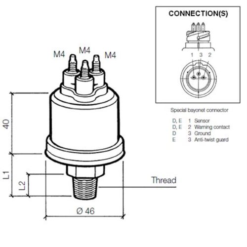 [BB360081063003C] VDO Druckgeber 0-16 Bar - M18