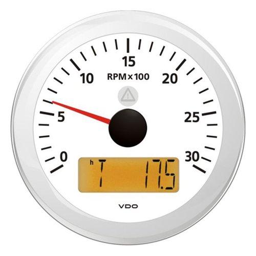 [BBA2C59512396] VDO VL Drehzahlmesser Anzeige 3000rpm, weiß