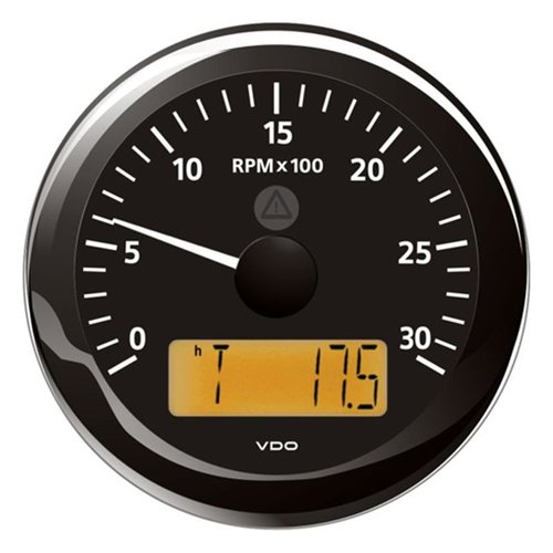 [BBA2C59512390] VDO VL Drehzahlmesser Anzeige 3000rpm, schwarz