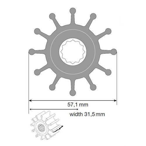 [BB09-1027B-1] Johnson Impeller für F5 Pumpe, MC97/EPDM