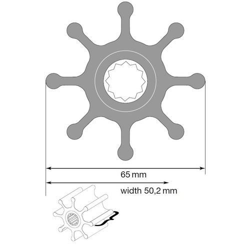 [BB09-1028BT-1] Johnson Impeller für F7 Pumpe, MC97/EPDM