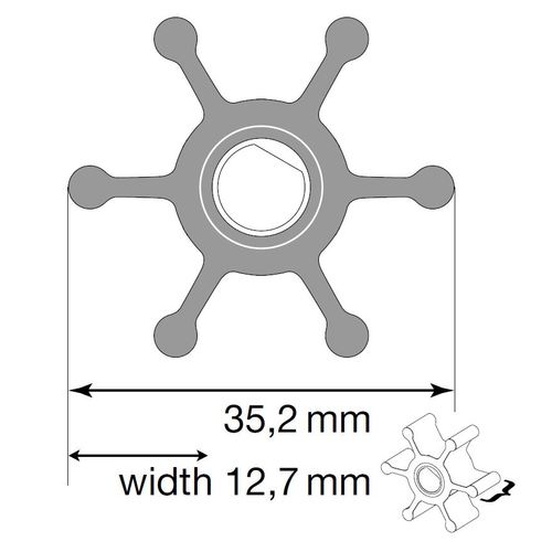 [BB09-1077B-9] Johnson Impeller für F2 Pumpe, Nitril, mit O-Ring