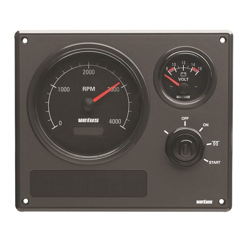 [BBMP22BS24A] Vetus Instrumentenpanel MP22, schwarz, 24 Volt