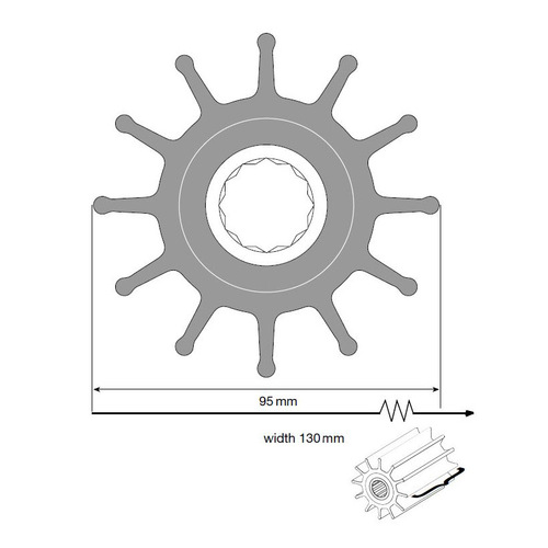 [BB09-820B] Johnson Impeller für F95 Pumpe, Neopren