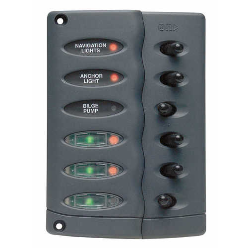 [BBCSP6] BEP Schalttafel DC Contour Wasserdicht 6xOn/Off