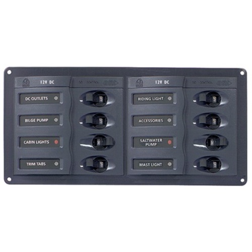 [BB901H] BEP Trennschalter-Panel DC 12V, 8-fach, horizontal