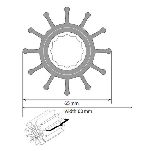 [BB09-821BT-1] Johnson Impeller für F75 Pumpe, MC97/EPDM
