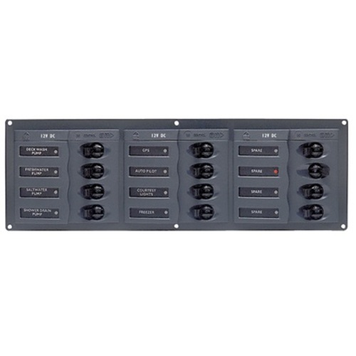 [BB902NMH] BEP Trennschalter-Panel DC 12V, 12-fach, horizonta