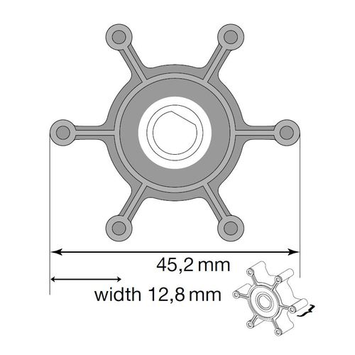 [BB09-1052S-9] Johnson Impeller für TA3P Pumpe, Nitril