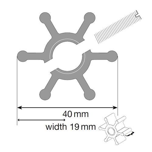 [BB09-808B-1] Johnson Impeller für F35 Pumpe, MC97/EPDM