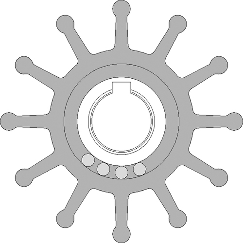 [BB09-702B-1] Johnson Impeller Ersatzteilkit MC97/EPDM, 65,4mm