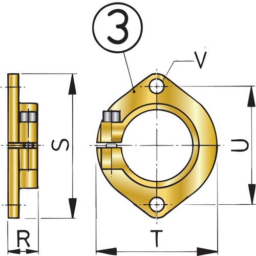 [BBFLK50] Vetus Montageflansch für Stevenrohr, Ø 50mm