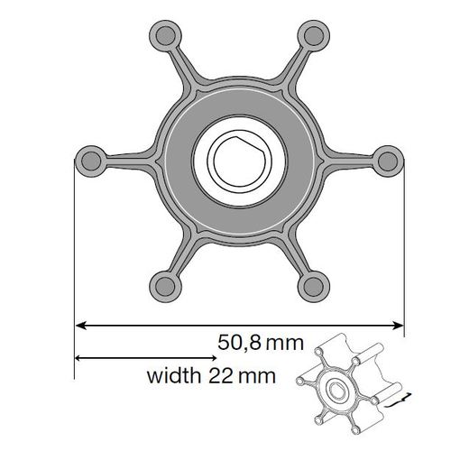 [BB09-810B-1] Johnson Impeller für F4 Pumpe, MC97/EPDM