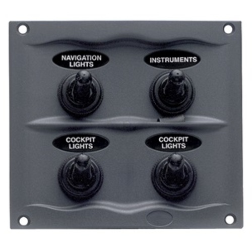 [BB900-4WP] BEP Schalttafel DC Wasserdicht 4xOn/Off, graphit