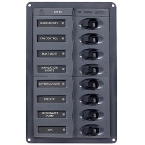 [BB901V] BEP Trennschalter-Panel DC 12V, 8-fach vertikal