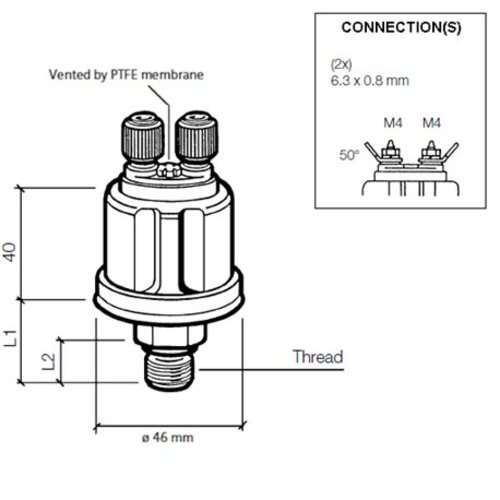 [BB360081032011C] VDO Öldruck Sensor 2bar/30psi, 2p, M12 x 1,5